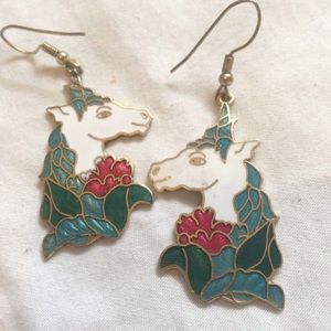 Unicorn Cloisonné Earrings